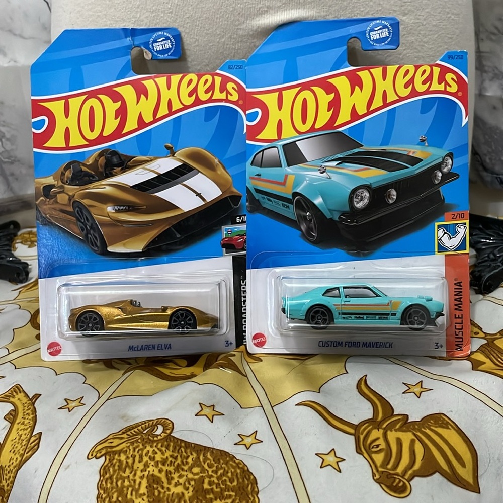 Blue and Gold Toy Cars
